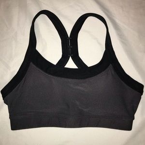 Grey and Black Athletic Sports Bra